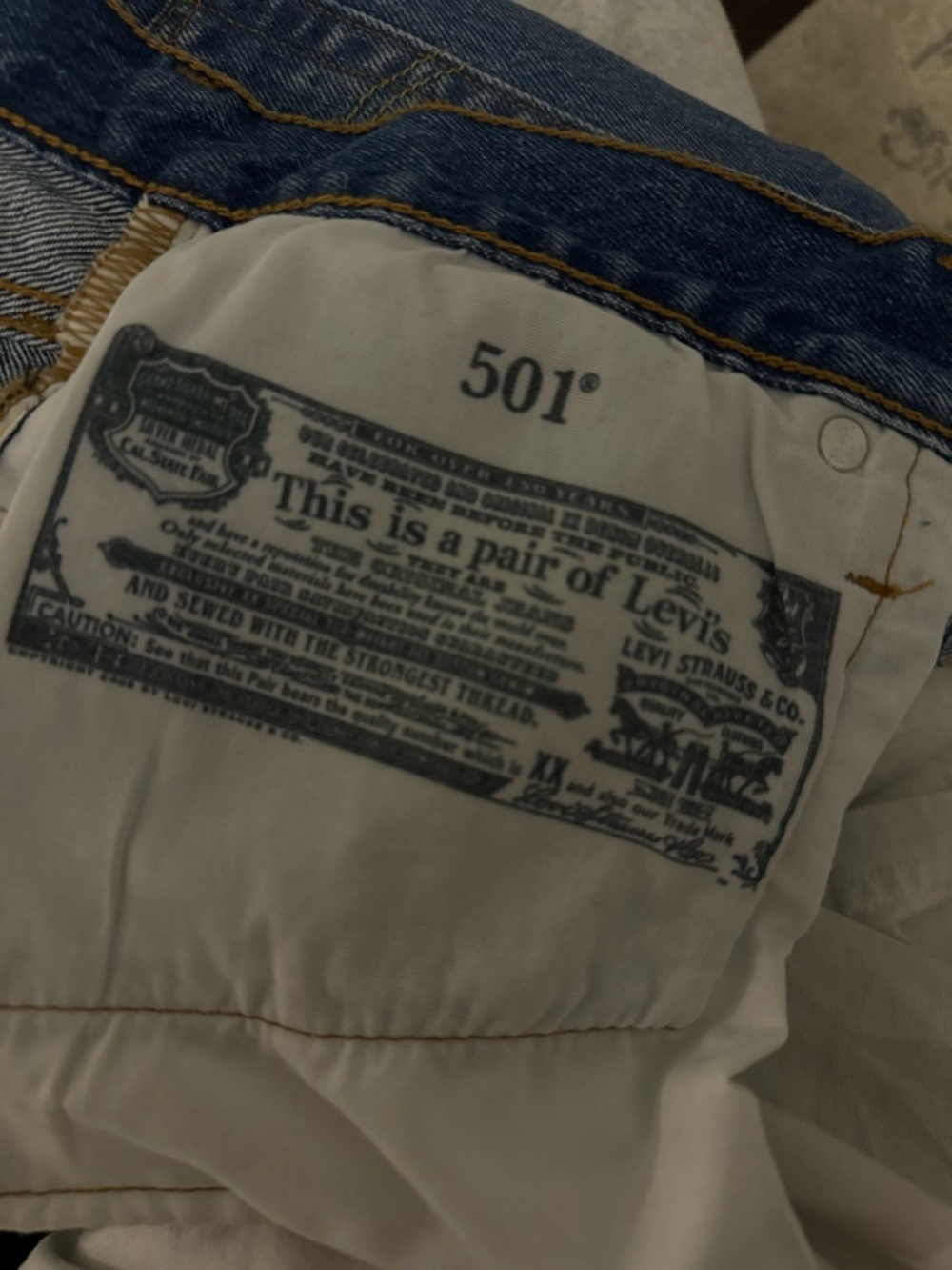 Levi's Light Blue Distressed Denim Cutoff Shorts - Picture 5 of 6